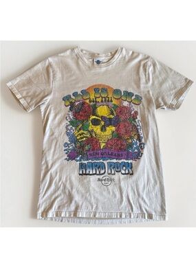 Hard Rock Cafe x PacSun New Orleans Skull Rose T-Shirt Medium White All Is One